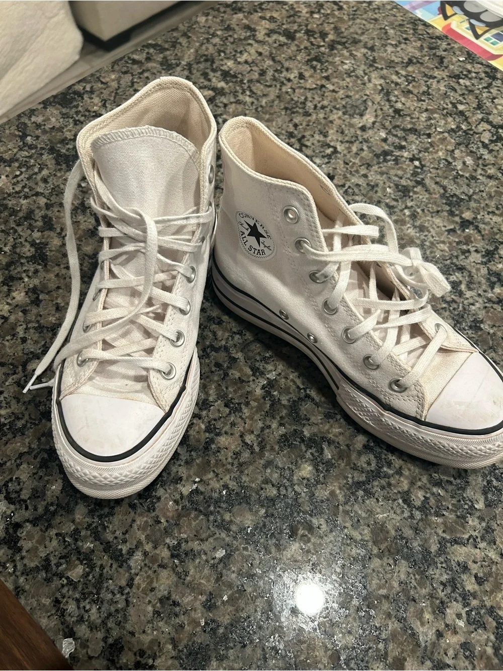 Converse High Top Sneakers - White Platform